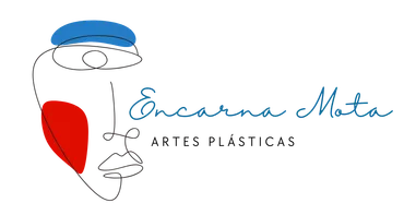 El logotipo de Mota Plastic Arts encarnado con el dibujo de una cara.